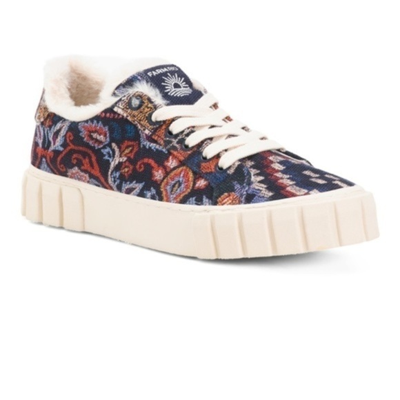 NWT Farm Rio Ainika Floral Platform SneakerTapestry Blue - Picture 2 of 7